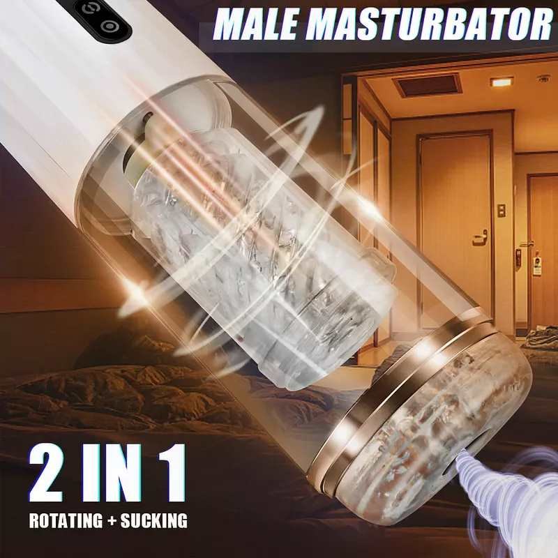 White suction cup rotating masturbator, photo 2