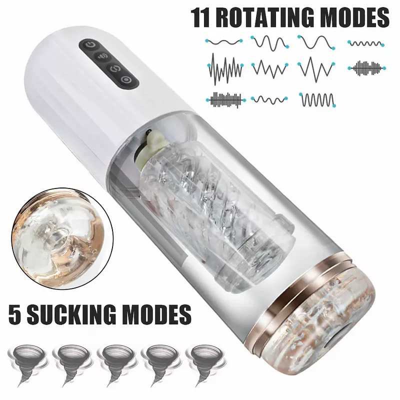 White suction cup rotating masturbator, photo 6