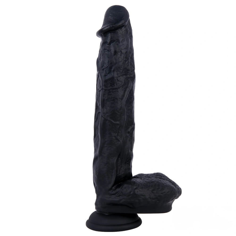 Black suction cup silicone g-spot dildo