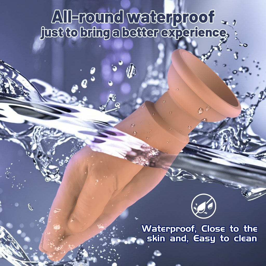 Hand-shaped vibrating anal plug with suction cup base, photo 6