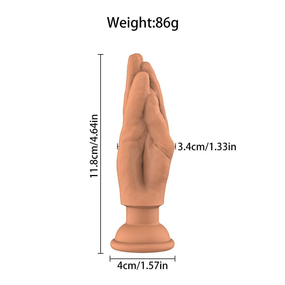 Hand-shaped vibrating anal plug with suction cup base, photo 7