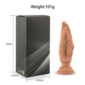 Hand-shaped vibrating anal plug with suction cup base, photo 8