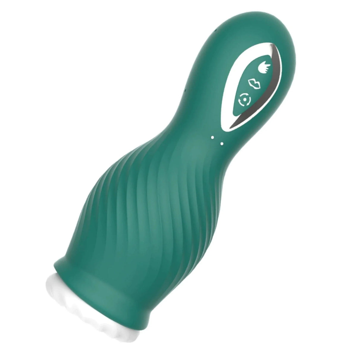 Green textured suction rotating male masturbator cup