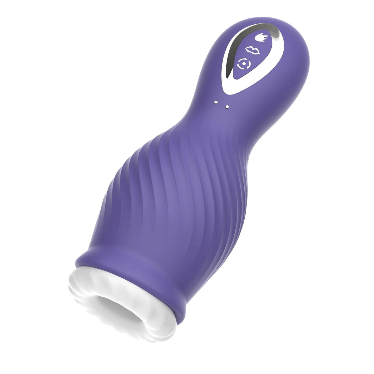 Purple textured suction rotating male masturbator cup