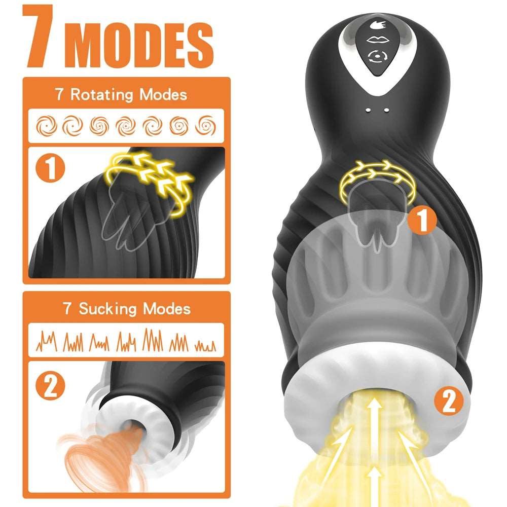Textured suction rotating male masturbator cup, photo 5