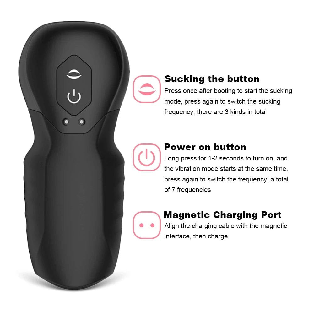Textured silicone and ABS suction male masturbator sleeve, photo 4