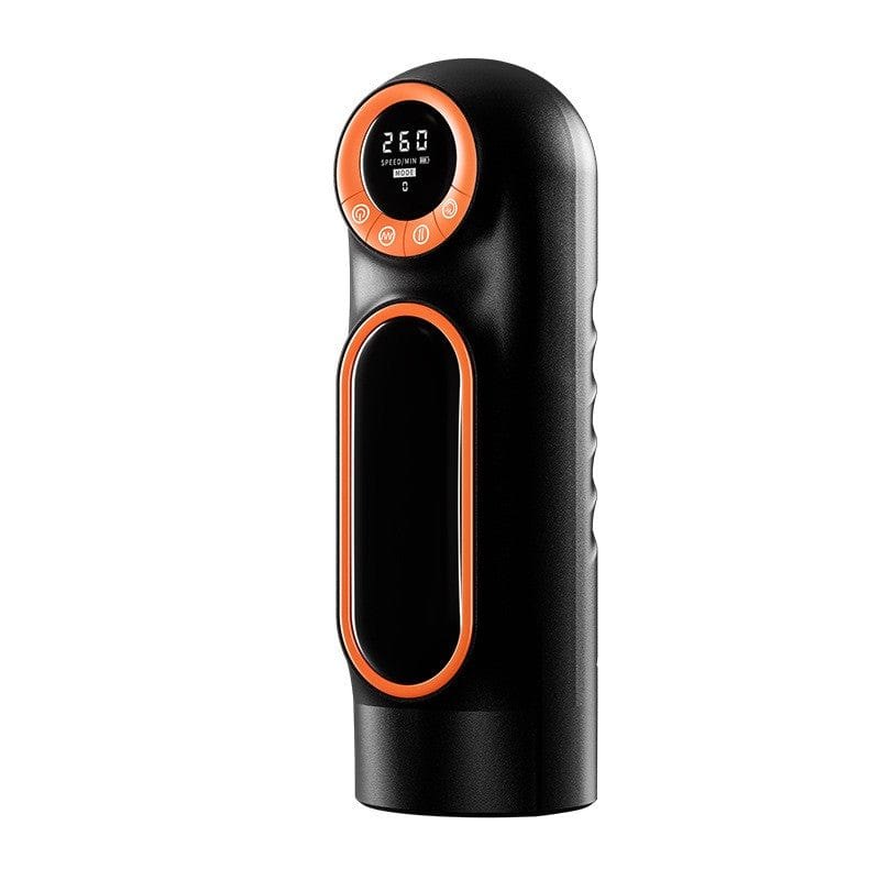 Black orange suction vibrating masturbator cup, photo 5