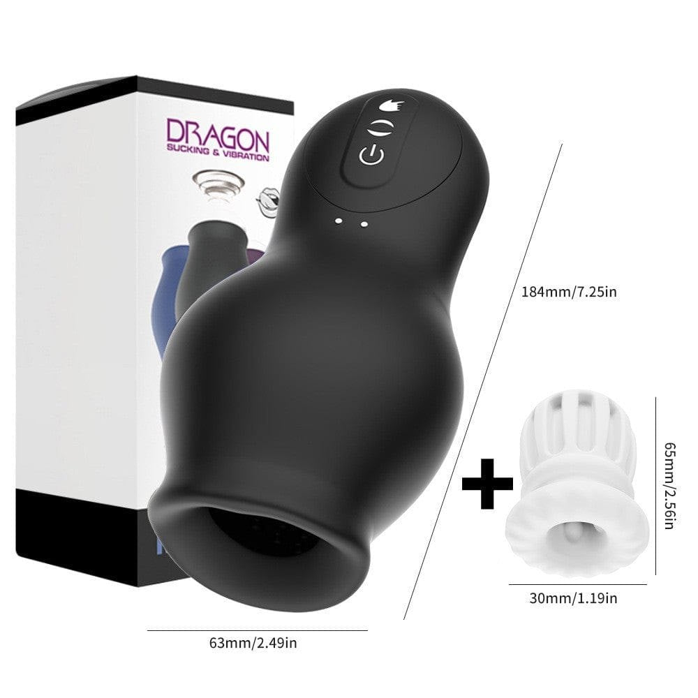 Black suction and vibration male masturbator cup