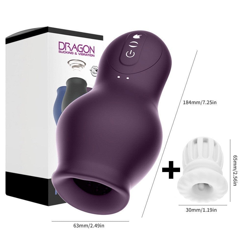 Purple suction and vibration male masturbator cup