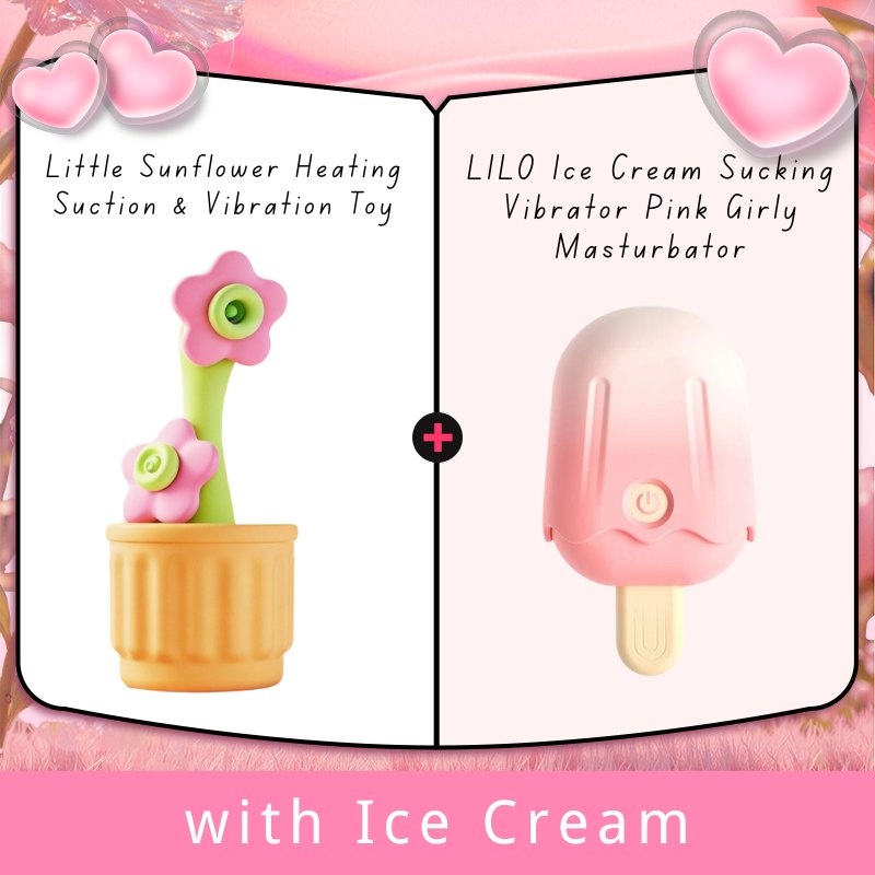 Pink sunflower shaped clitoral suction and vibration toy