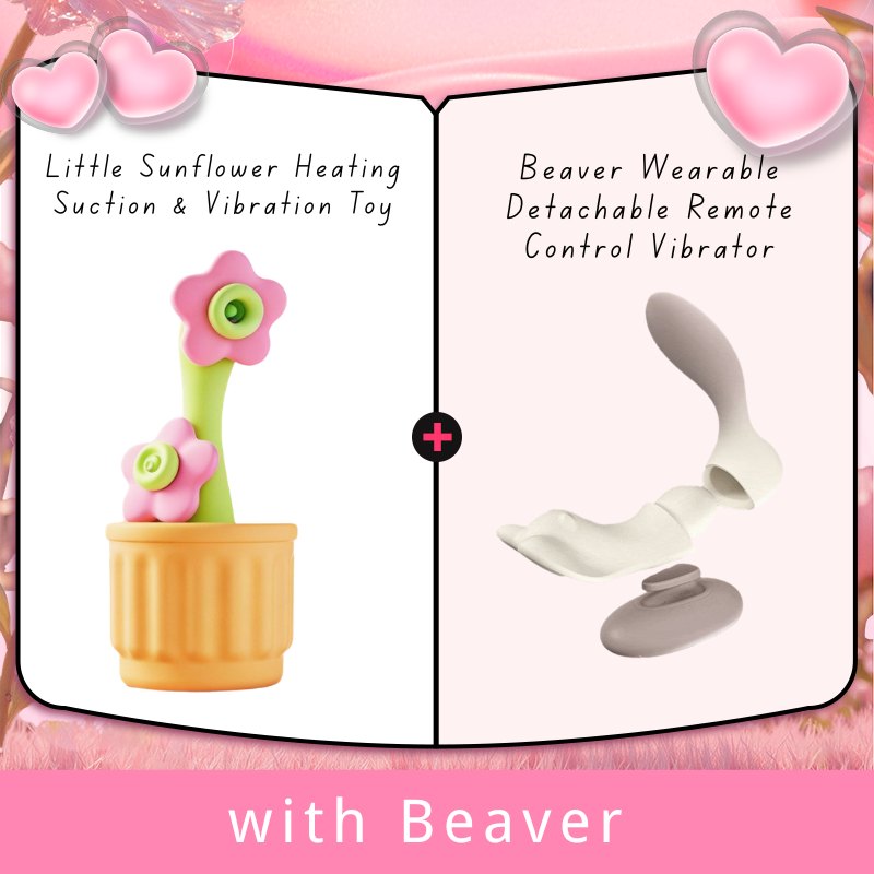 Pink sunflower shaped clitoral suction and vibration toy