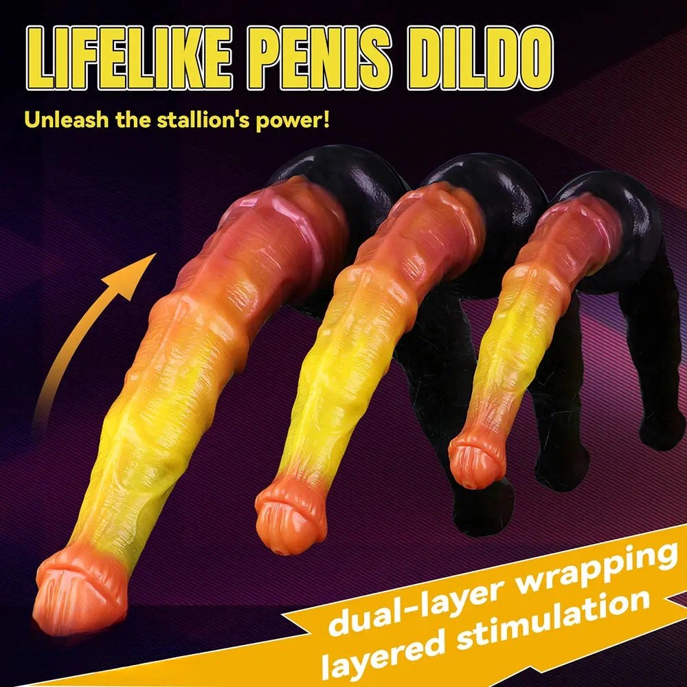 Ombre fantasy silicone dildo, photo 4