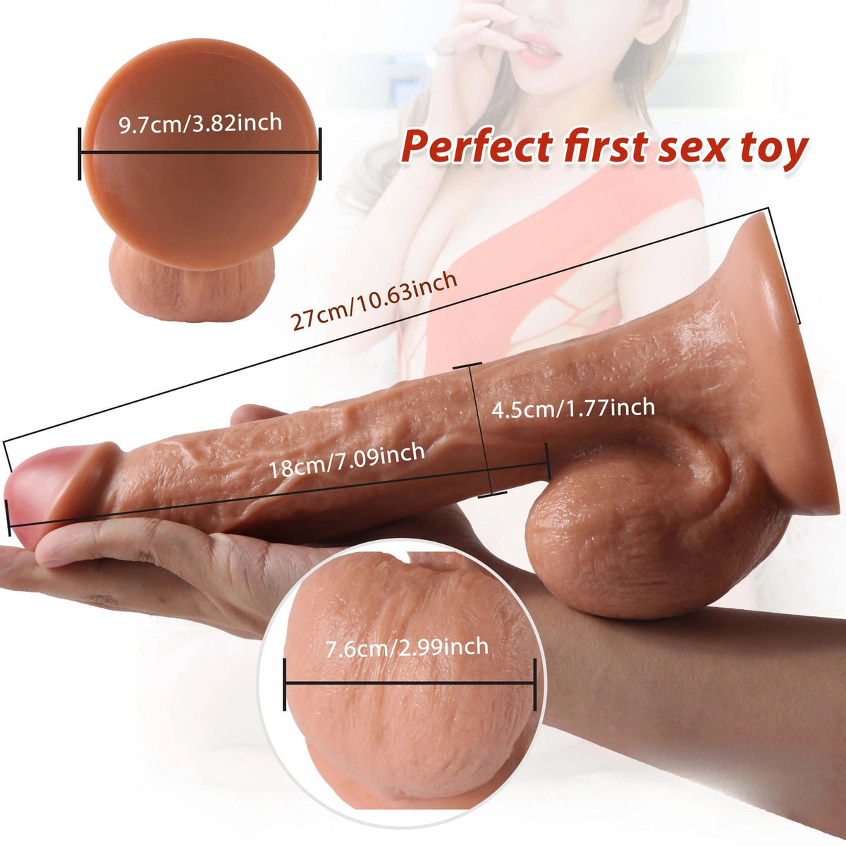 Flesh pvc realistic dildo, photo 14