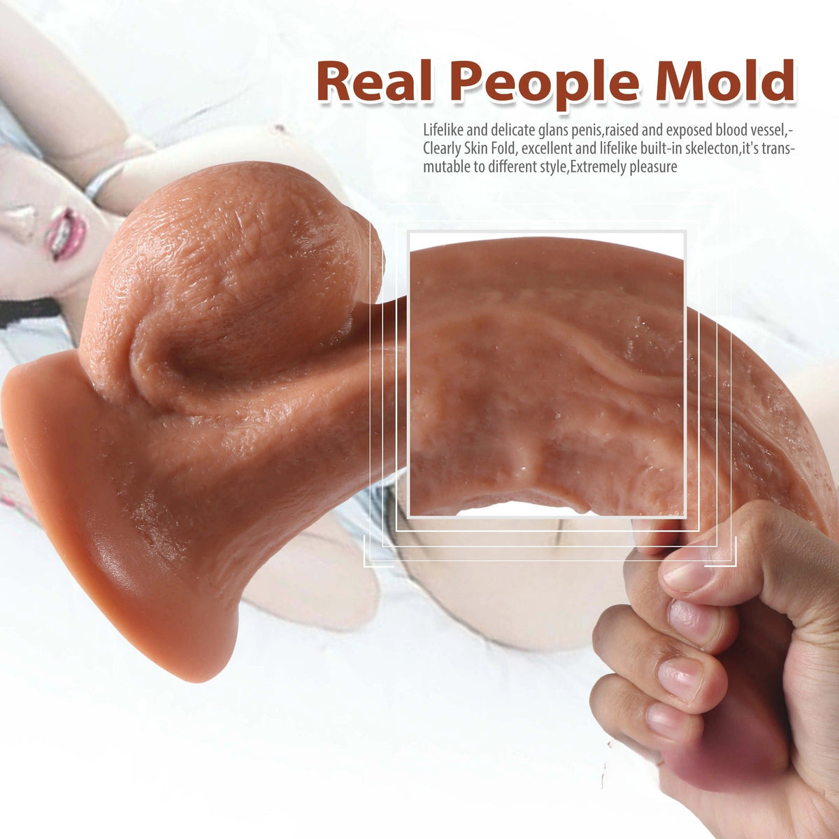 Flesh pvc realistic dildo, photo 5