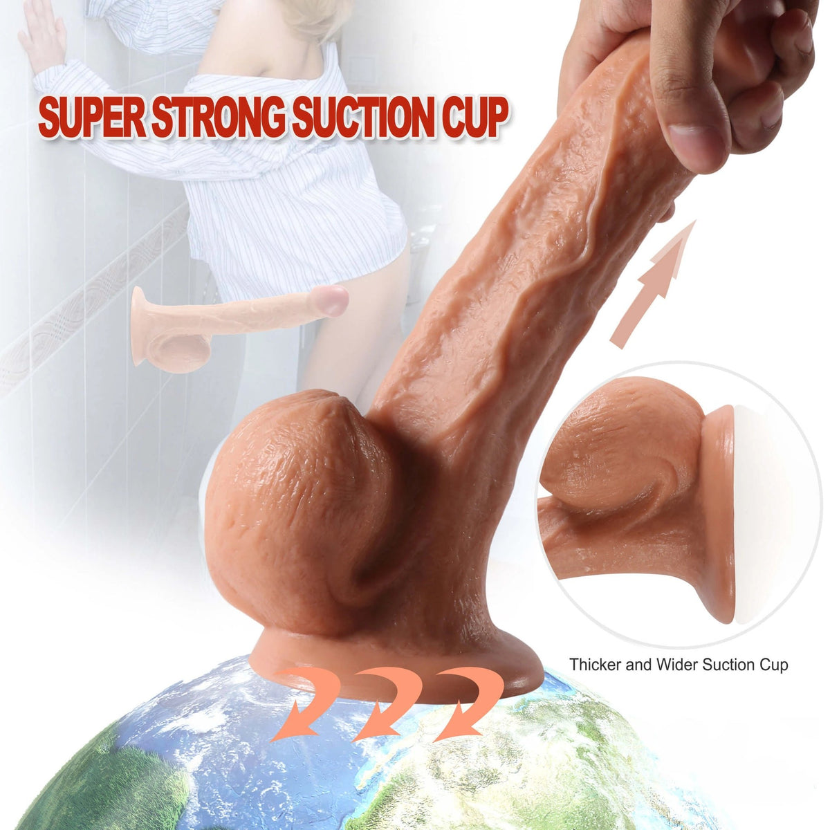 Flesh pvc realistic dildo, photo 8