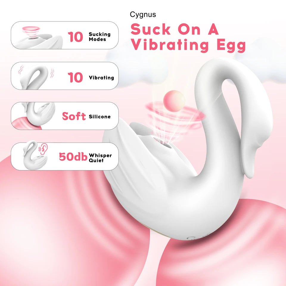 Swan-shaped clitoral suction and vibration toy, photo 2