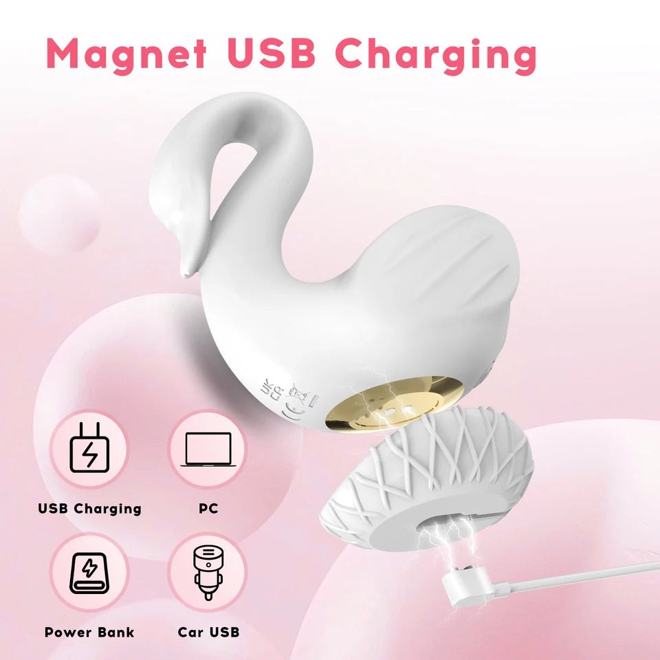 Swan-shaped clitoral suction and vibration toy, photo 4