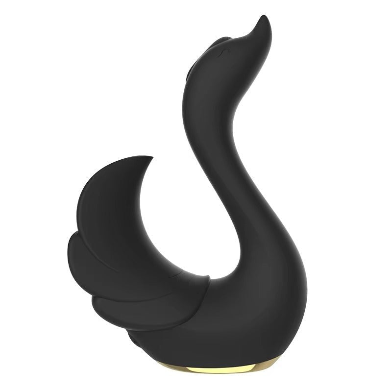 Black swan-shaped sonic suction vibrator