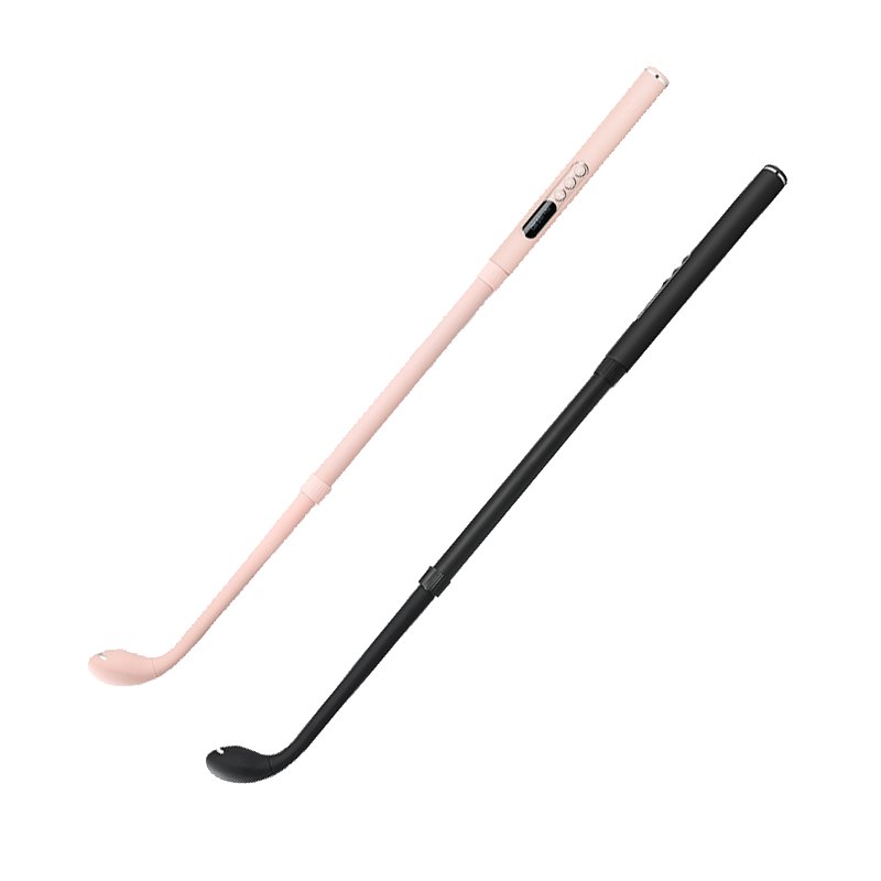 Pink and black skin friendly silicone wand vibrator with swappable heads, photo 1