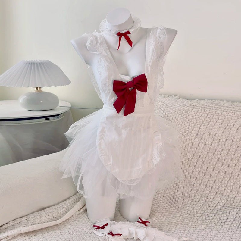 Sweetheart maid bow cosplay uniform dress set, photo 2
