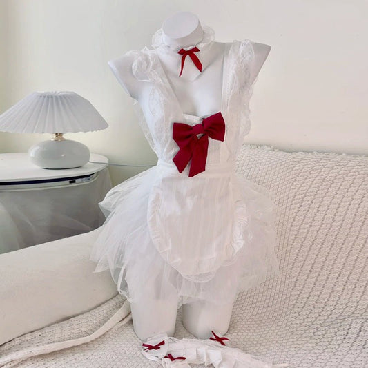 Sweetheart maid bow cosplay uniform dress set, photo 2