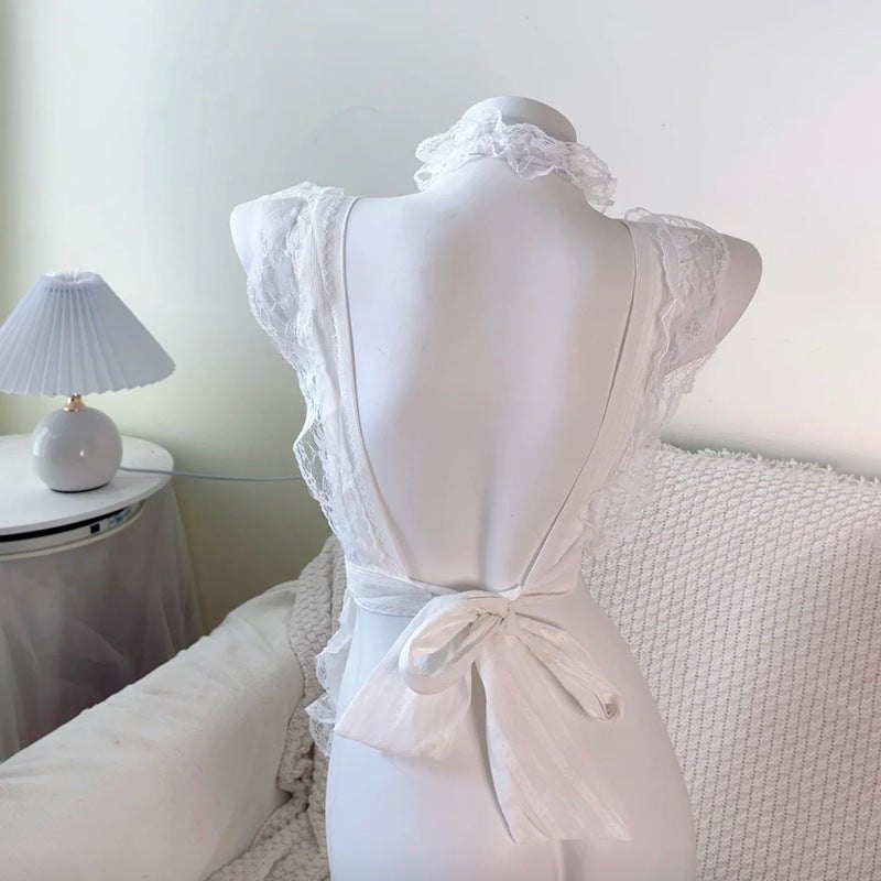 Sweetheart maid bow cosplay uniform dress set, photo 4