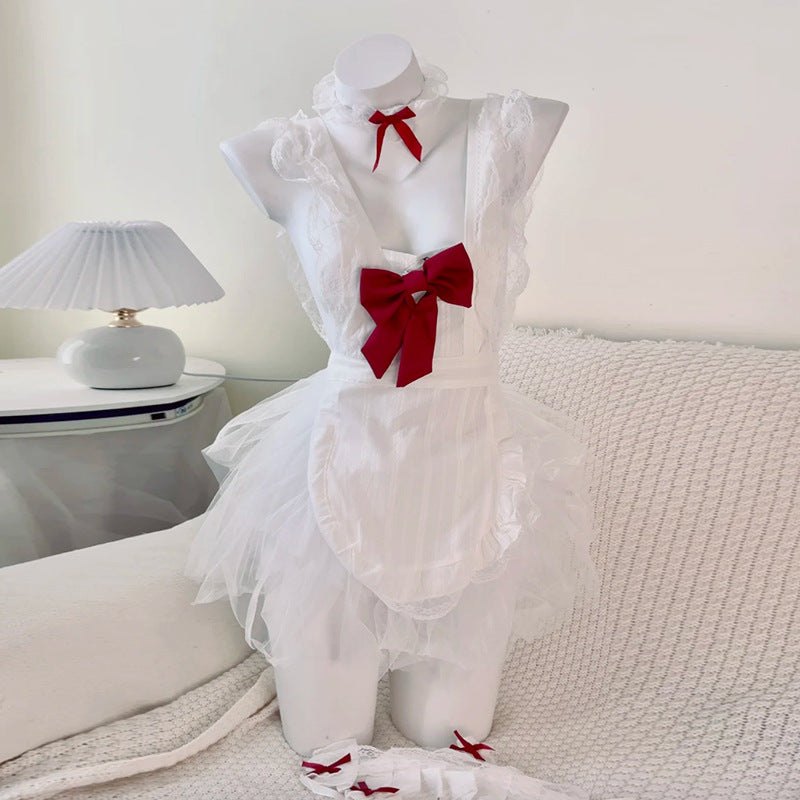Sweetheart maid bow cosplay uniform dress set, photo 5