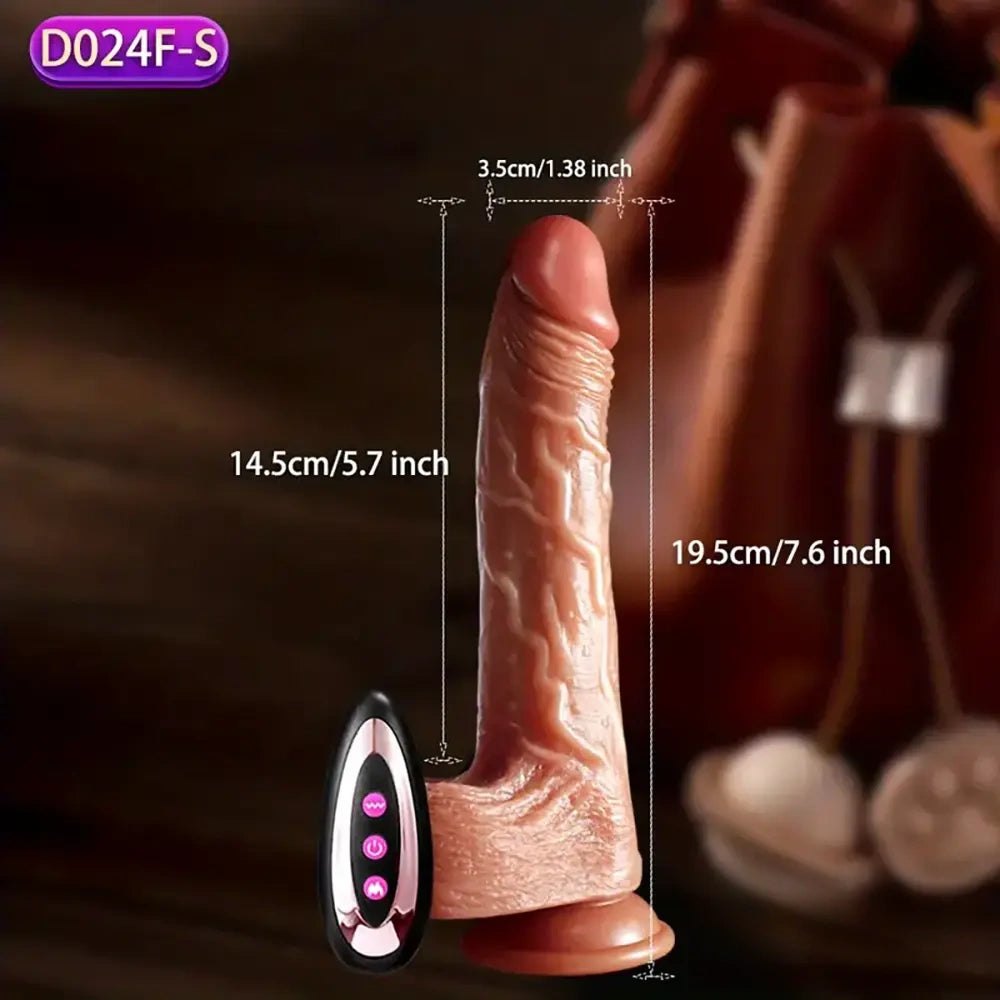 Flesh tone swing vibrating heating dildo