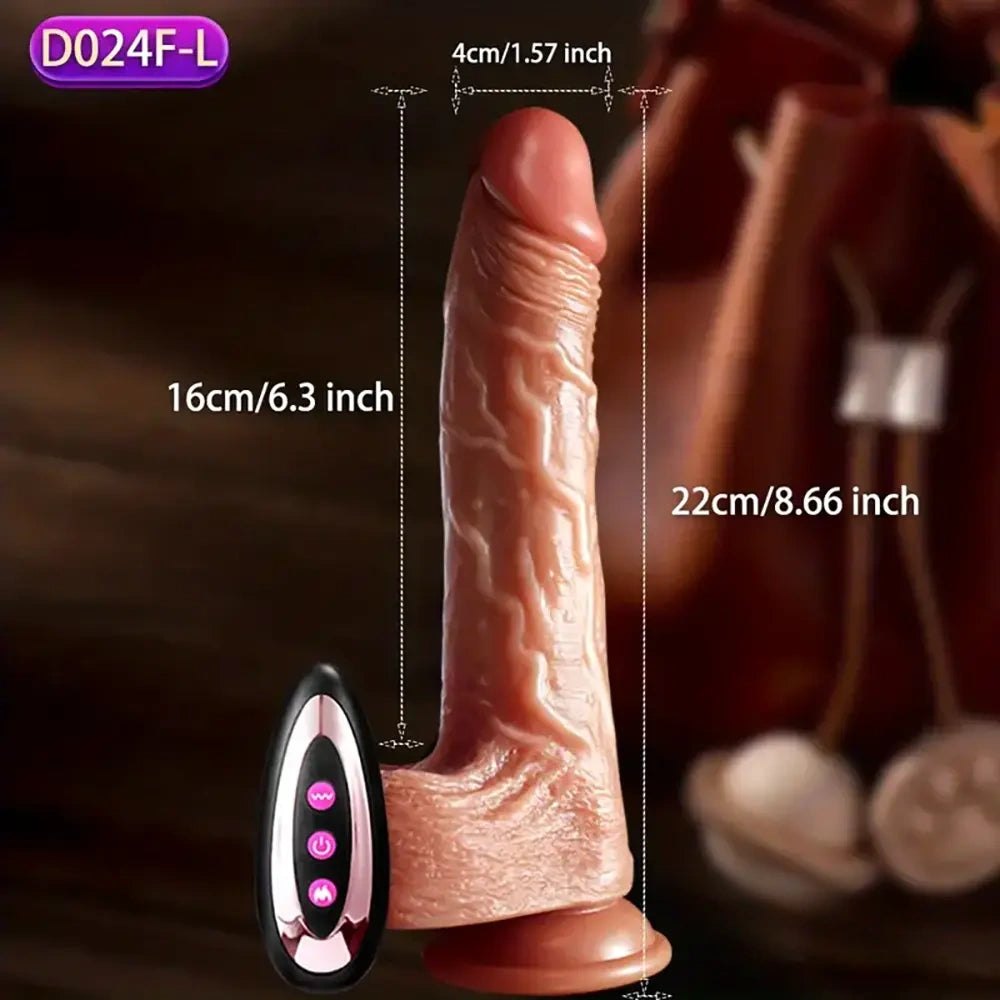 Flesh tone swing vibrating heating dildo