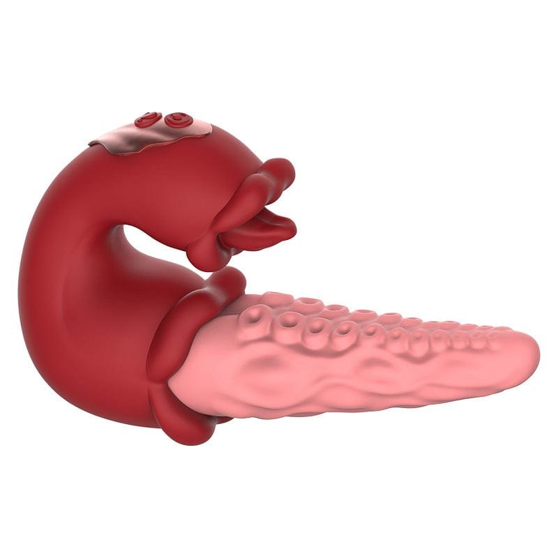 Red and pink rose-shaped G-spot vibrator, photo 9