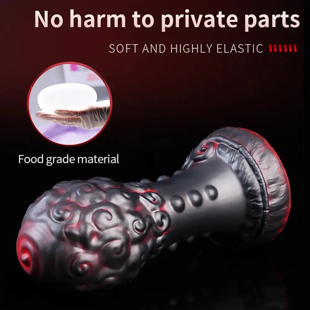 Swirled beaded silicone anal plug with flared base, photo 13
