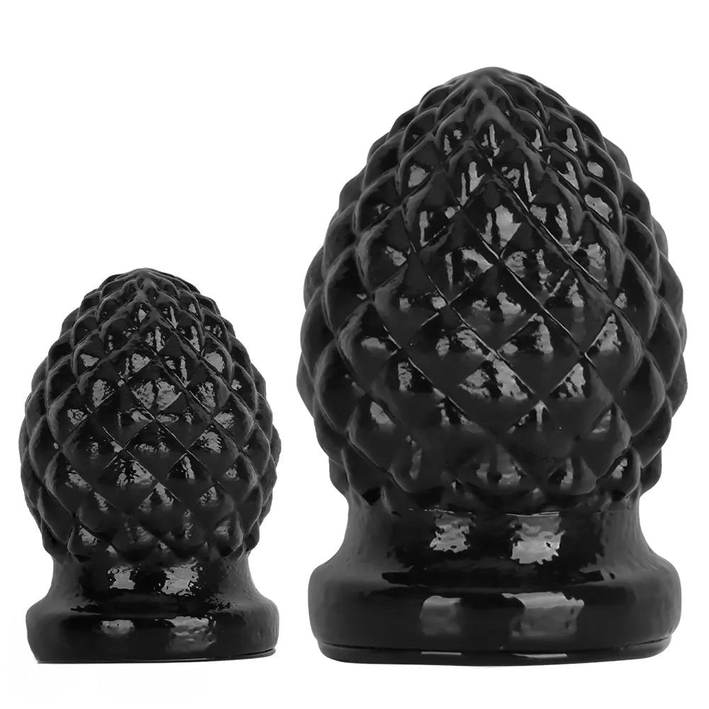 Black swirl textured pvc butt plug, photo 1