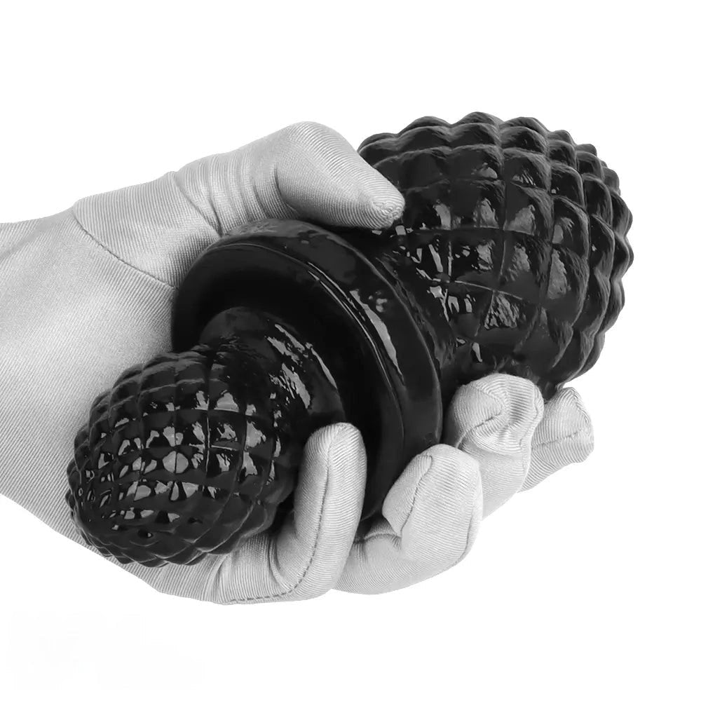 Black swirl textured pvc butt plug, photo 13