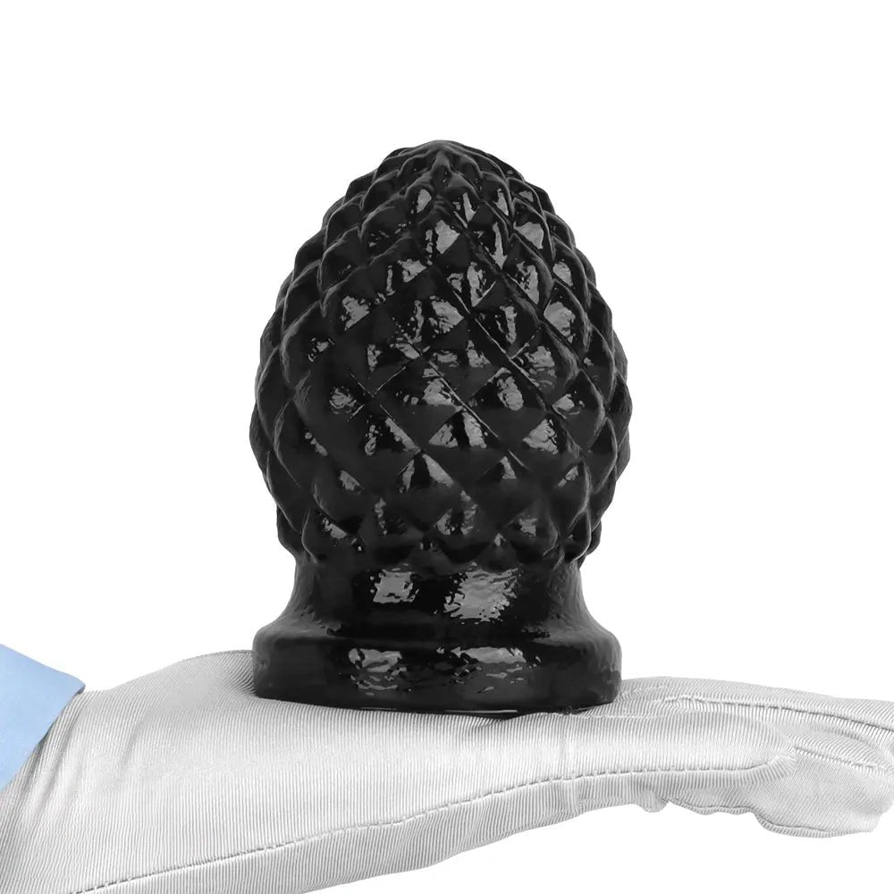 Black swirl textured pvc butt plug, photo 2