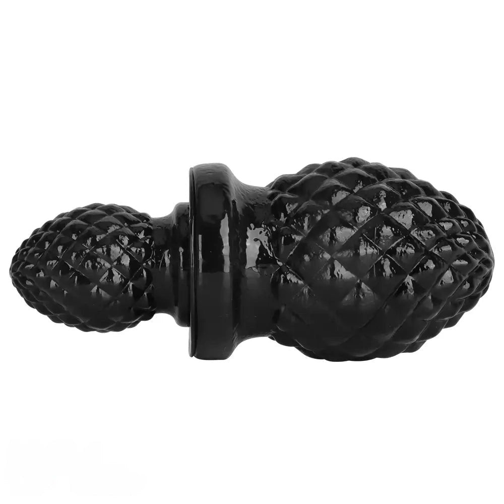 Black swirl textured pvc butt plug, photo 3