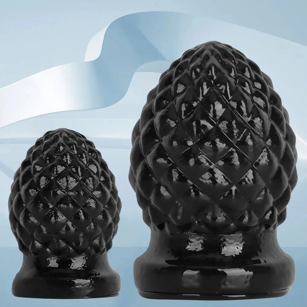 Black swirl textured pvc butt plug, photo 4