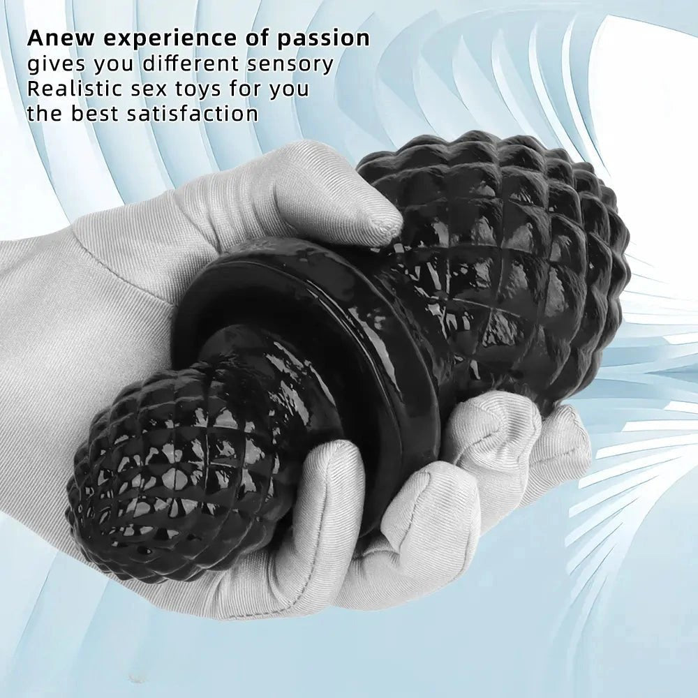 Black swirl textured pvc butt plug, photo 5