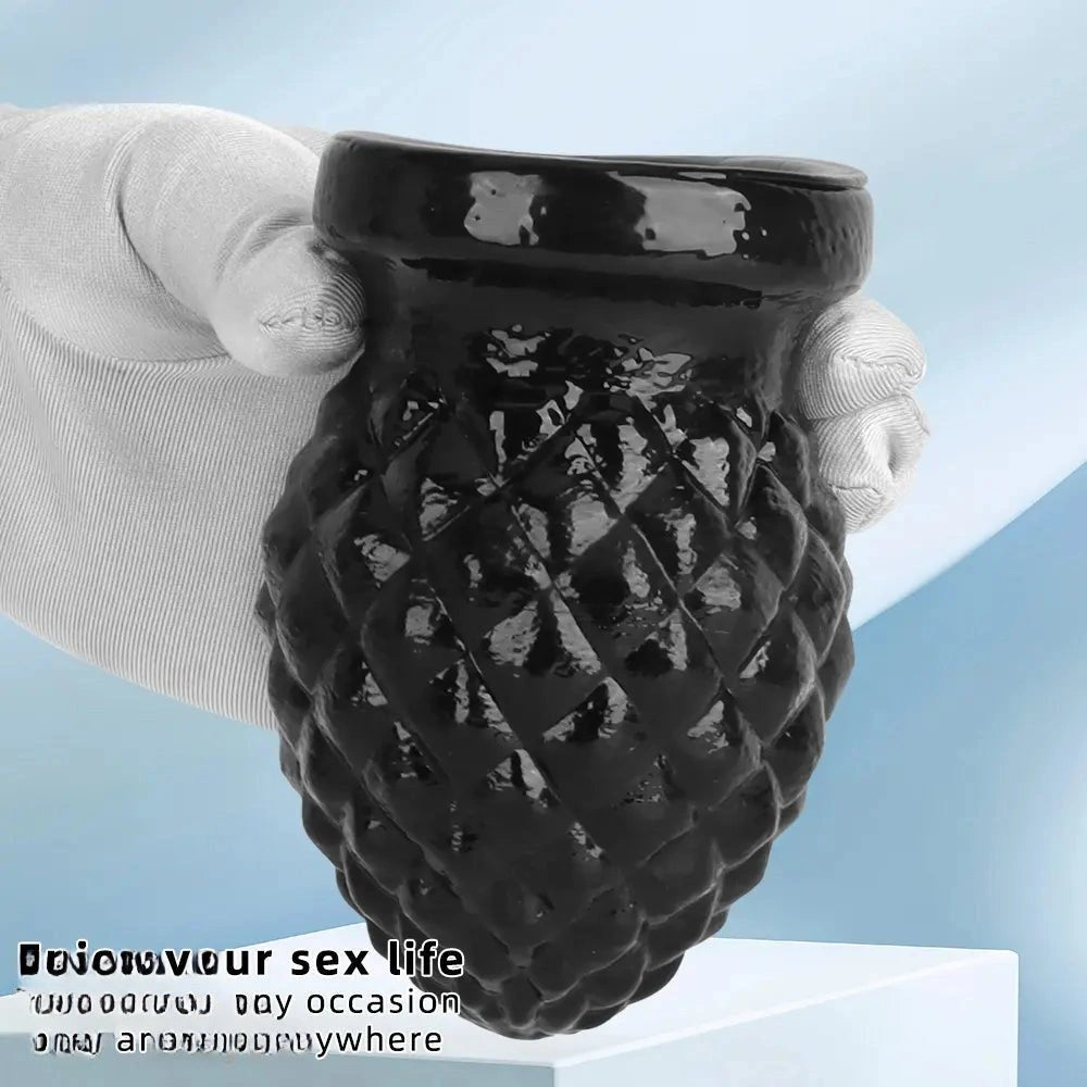 Black swirl textured pvc butt plug, photo 6