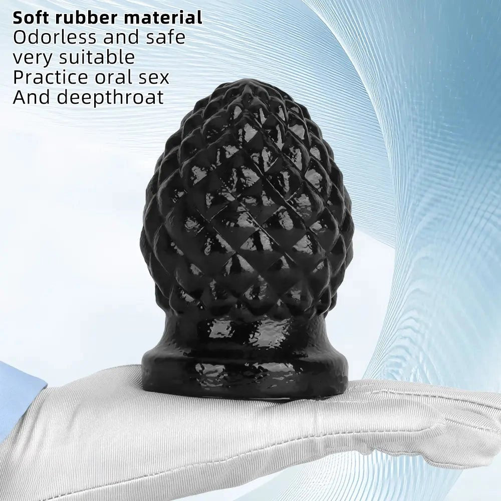 Black swirl textured pvc butt plug, photo 8