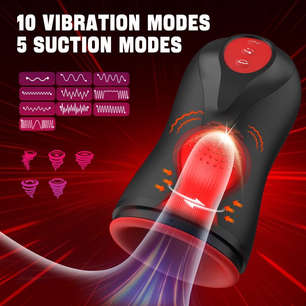 Black male masturbator stroker with red accents, photo 2