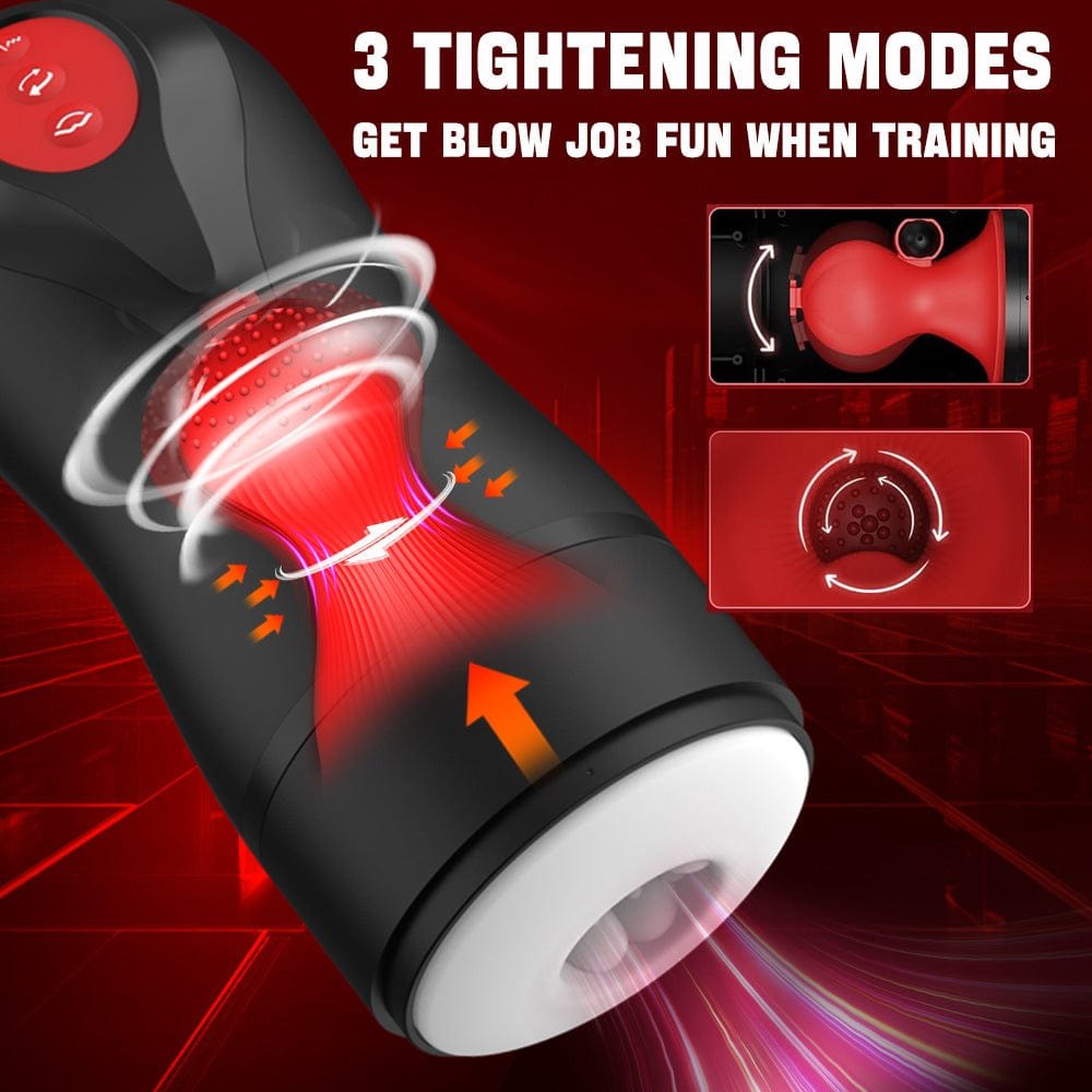 Black male masturbator stroker with red accents, photo 3