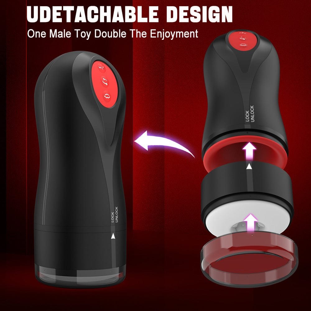 Black male masturbator stroker with red accents, photo 5