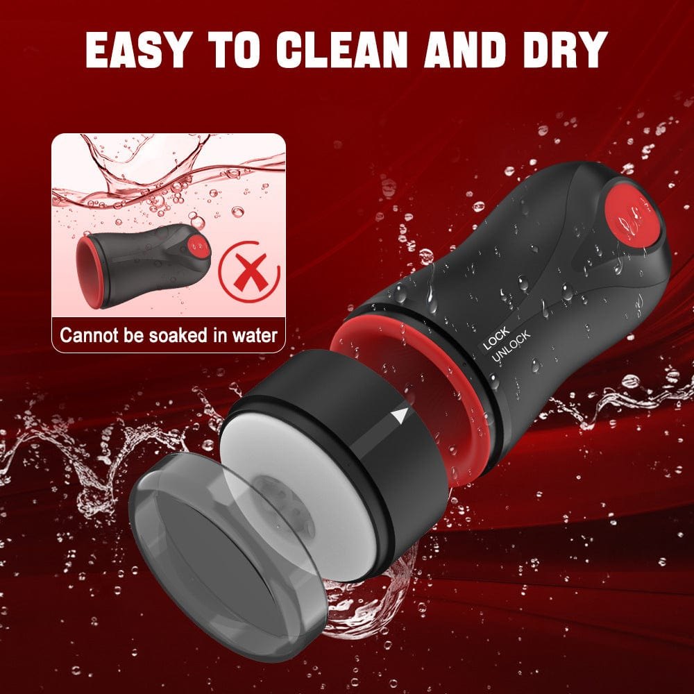 Black male masturbator stroker with red accents, photo 6