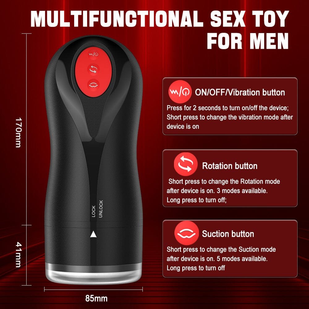 Black male masturbator stroker with red accents, photo 8