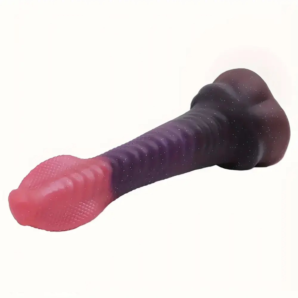 Ridged marbled silicone anal plug, photo 7