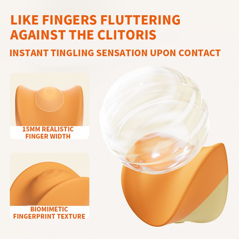 Orange and yellow duck-shaped silicone clitoral massager, photo 3