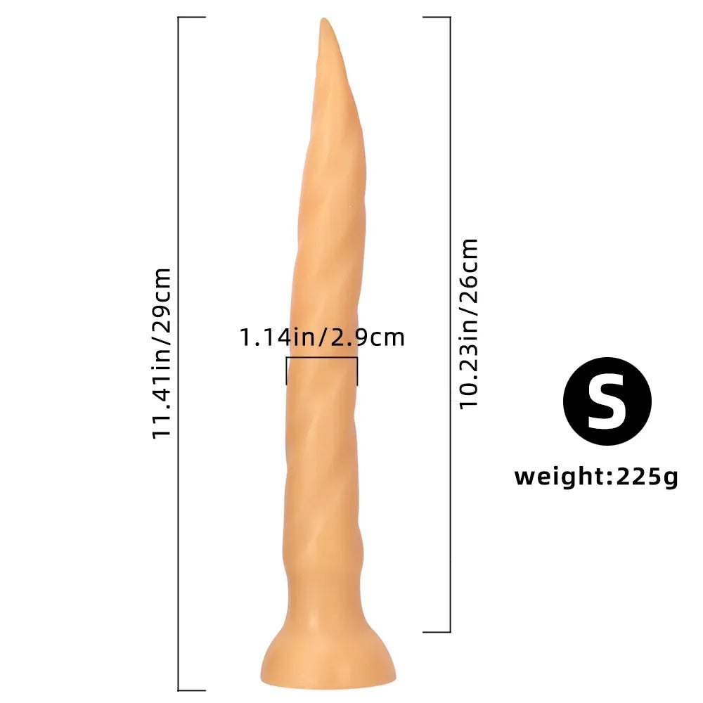 Flesh tapered ribbed anal dildo