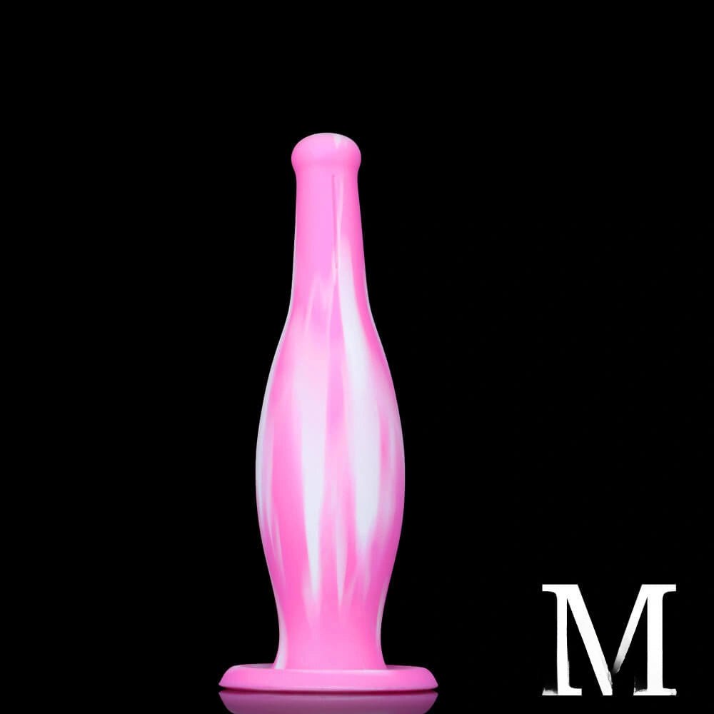 Pink set of three tapered liquid silicone anal plugs