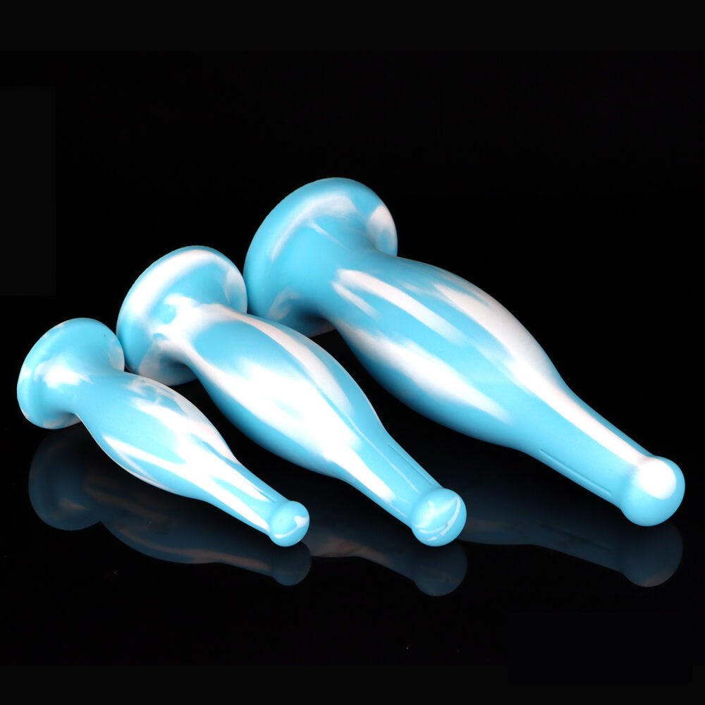 Set of three tapered liquid silicone anal plugs, photo 14