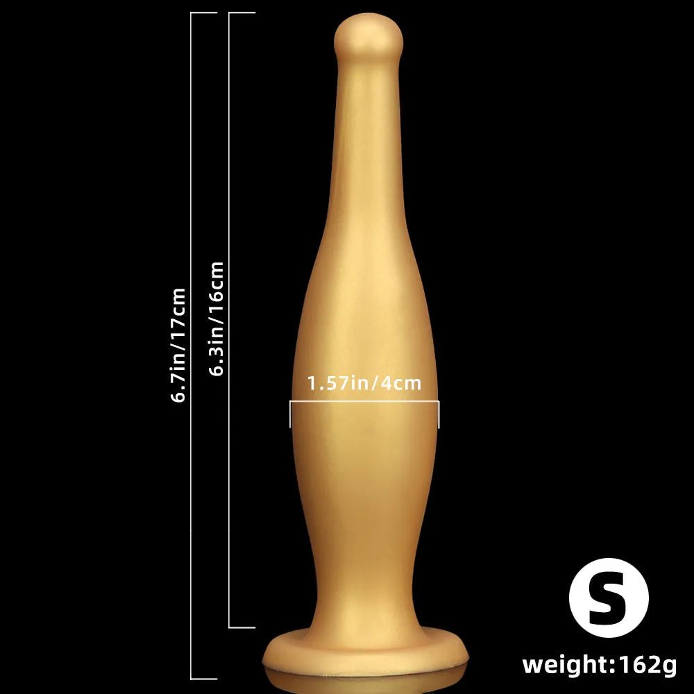 Gold tapered silicone anal plug, photo 12
